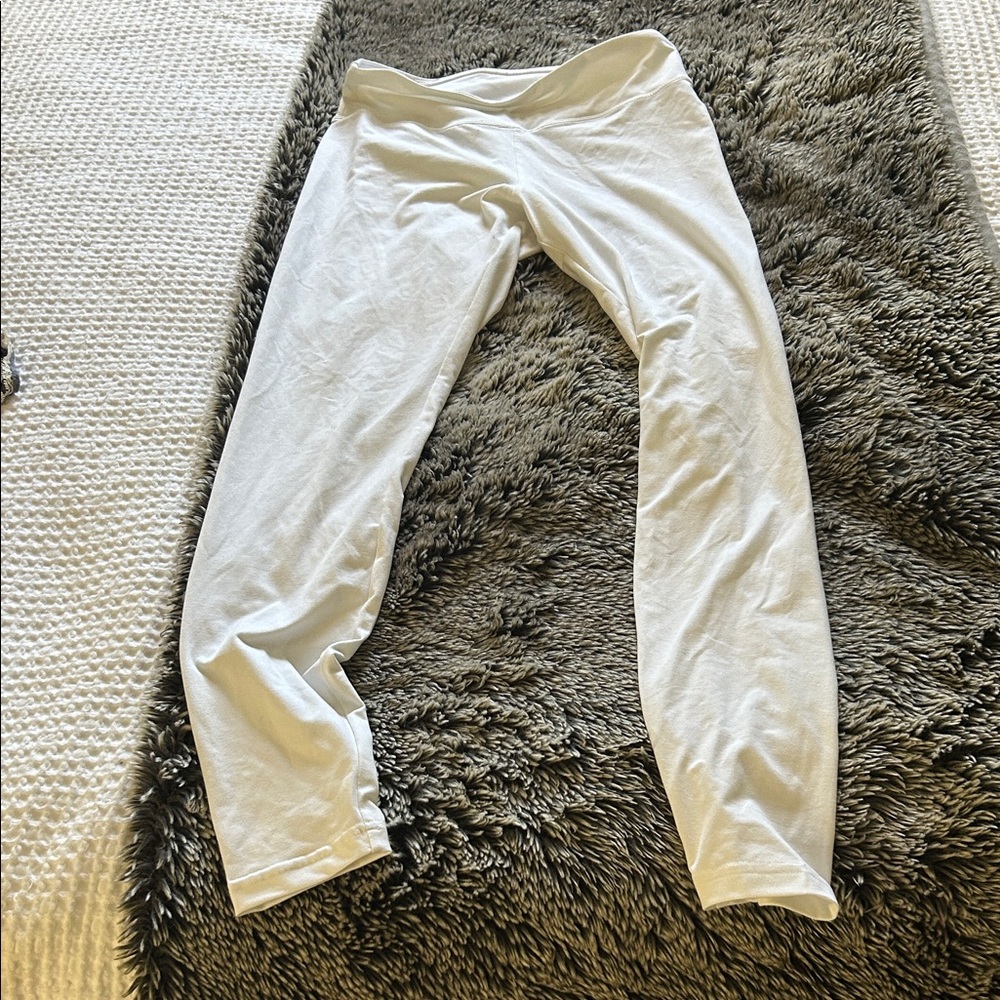 White Active Leggings - Lightweight Stretch Bottoms